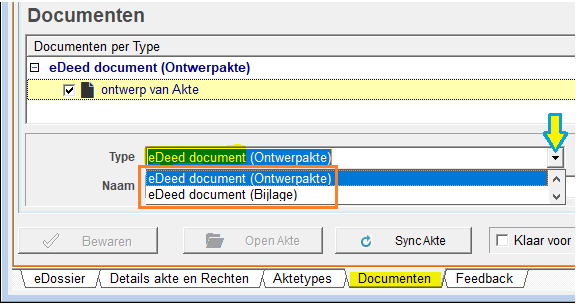eDeed documenttype kiezen