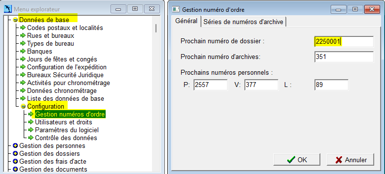numero dossier propose