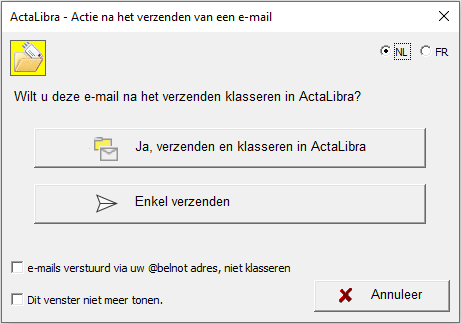 verzonden mail klasseren