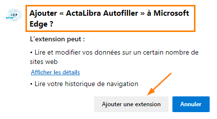 ajouter extension dans Edge