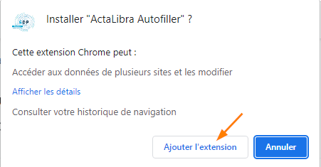 confirmer ajouter ext