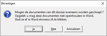 docs schrappen met dossier