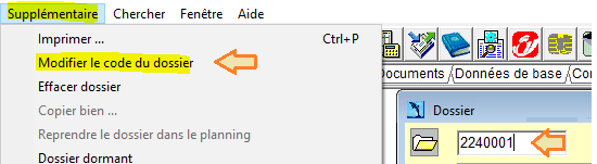 Modifier le code du dossier