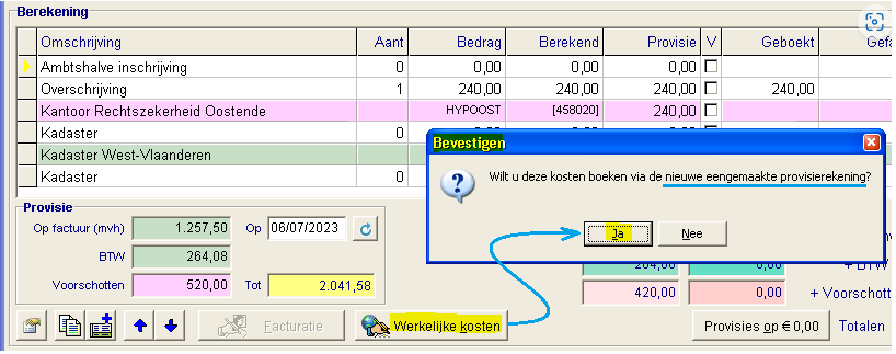 Werkelijke kosten boeken