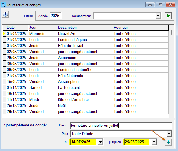 jours feries 2025