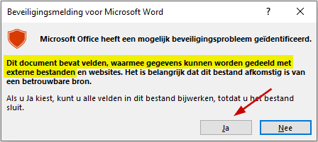 waarschuwingMSOffice